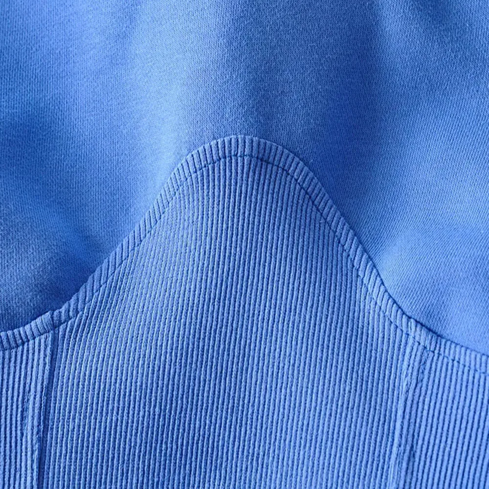 

2021 Spring Autumn Solid Long Sleeve Hoodies Women Skinny Pullover Casual Sweatshirt BM Chic Patchwork Streetwear Blue Khaki