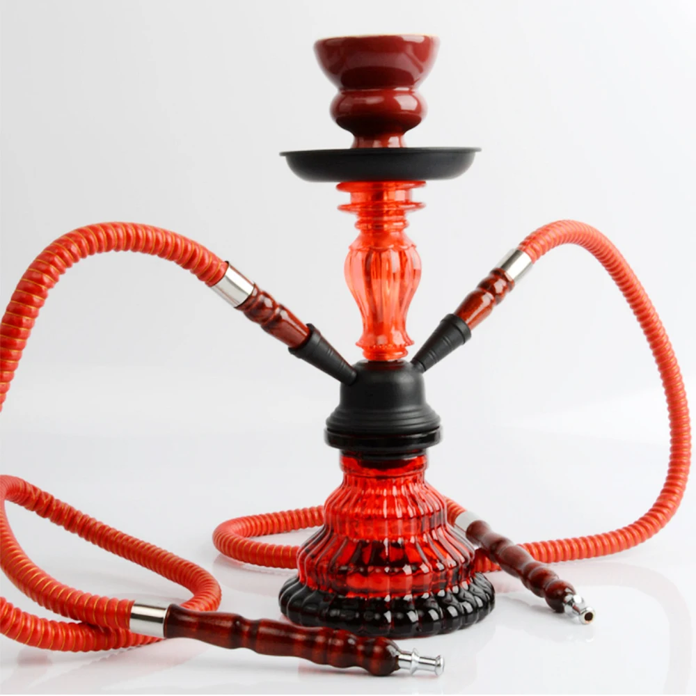

2Set Glass Shisha With Hookah Double Hose Tongs Set Accessories Pipe Chicha Narguile Nargile Tobacco Smoking Cachimba