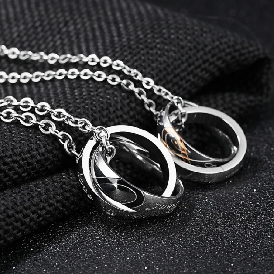 

Ожерелье для пар из титановой стали, кулон-пазл в форме сердца для мужчин и женщин, универсальный и модный дизайн для влюбленных