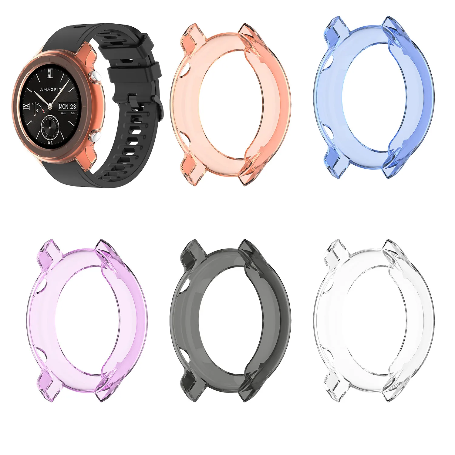 

Protective Case Cover Bezel For Xiaomi Huami Amazfit GTR 42mm 47mm Smart Watch Frame Protector Soft TPU Shell for AMAZFIT GTR