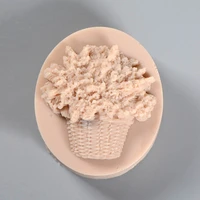 creative soap mold oval with flower basket pattern silicone moulds