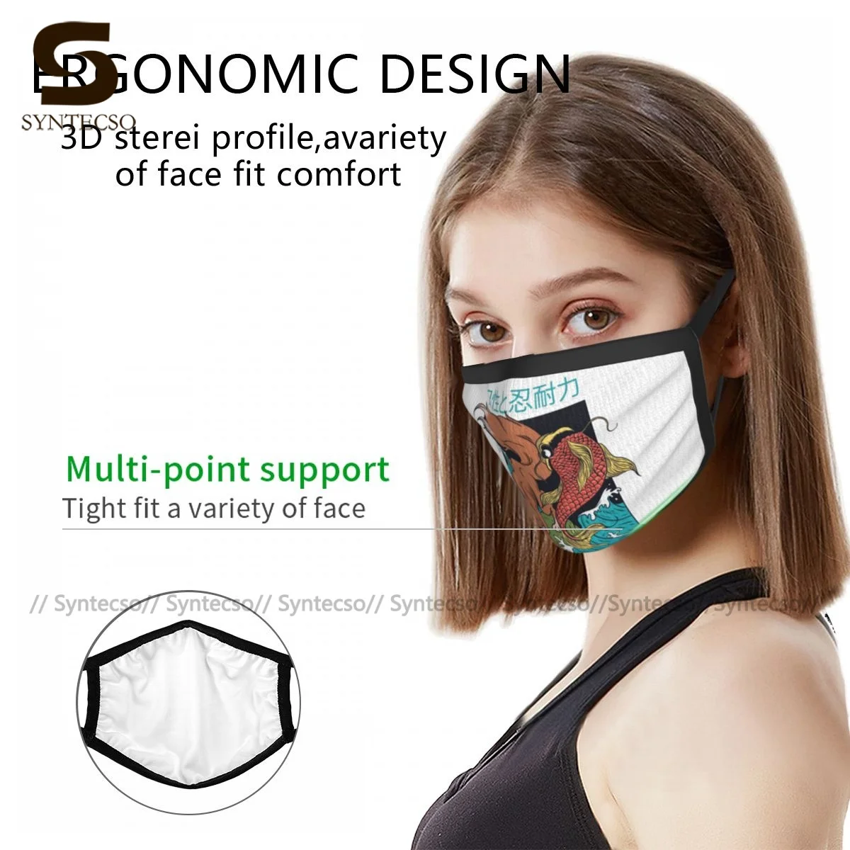 

Japanese Fox Mouth Face Mask Polyester Fun Breathable Cheap Adult Facial Mask