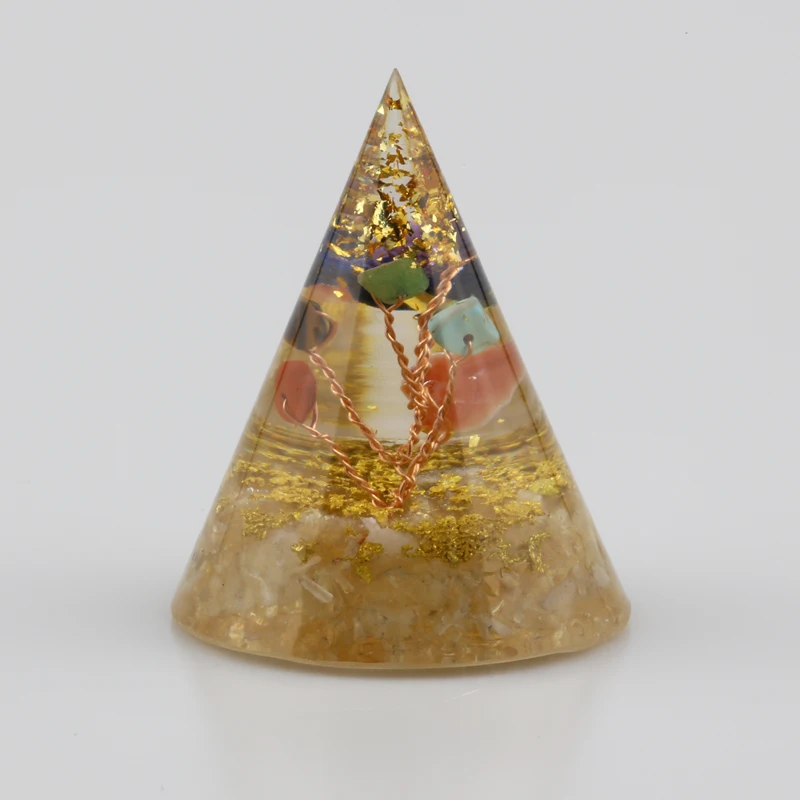 

Orgonite Pyramid Spiritual Healing Orgone Natural Crystal Rock Quartz Lapis Lazuli Gem Stone Tree of Life 7 Reiki Chakra Jewelry