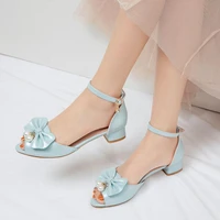 coolulu 2020 peep toe sandals women low block heel fashion new arrival summer shoes ankle strap lolita shoes size 32 43