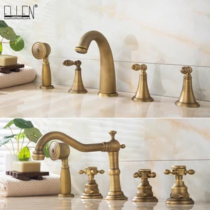 Смесители для ванны 5 шт., античный бронзовый кран для ванны с ручным душем, античный кран для ванны ELF003H