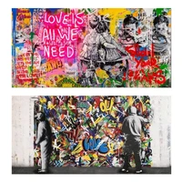 graffiti banksy street art canvas painting wall art poster and print living room home decoration picture cuadro