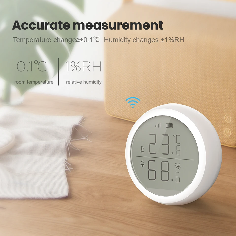 Датчик температуры и влажности AVATTO Tuya ZigBee датчик светодиодный ным экраном