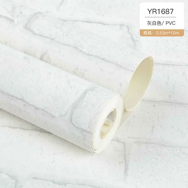 Белый кирпич узор 3D ПВХ обои культура гостиная магазин одежды отель