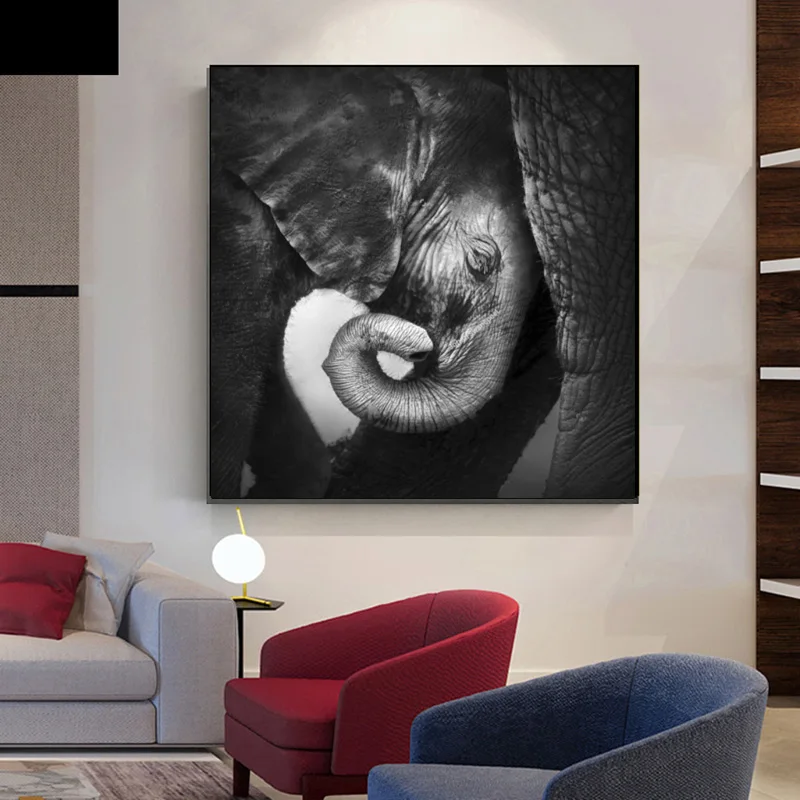 Настенная Картина на холсте постер с животными милый слон картины постеры и