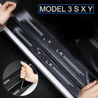 4 шт., кожаная наклейка на порог Tesla Model 3 X Y S 2021-2017