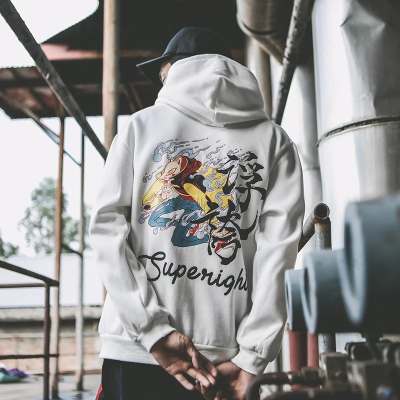 Японский Харадзюку флисовые толстовки спортивные свитера китайские персонажи