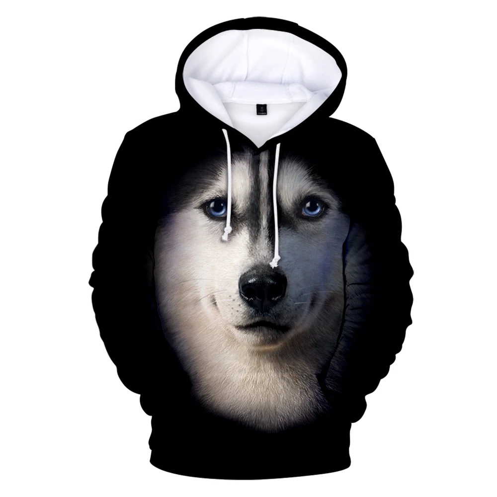 

LIASOSO Street Style Wolf Lion Tiger 3D Printed Hooded Sweater Spring Long-sleeved Loose Pullover Sweatshirt Clothes Men