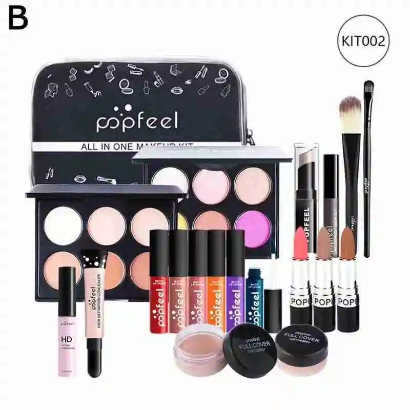 

POPFEEL All In One Full Professional Makeup Kit Tools For Beginner Girl Multiple Sets Hot Selling