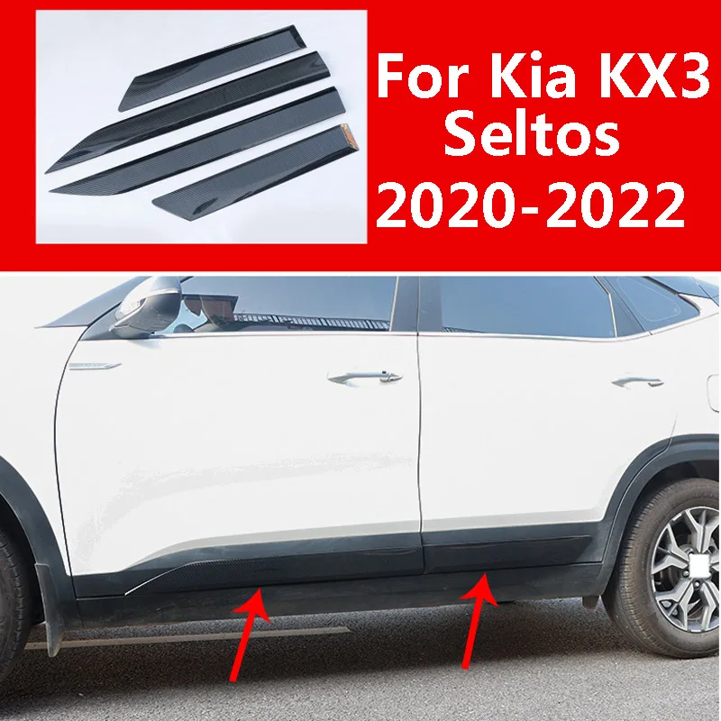 

For Kia Seltos KX3 2020 2021 2022 Car Body Side Door Trim Exterior Door Bright Strip Panel Bumper Hoods Moulding Accessories