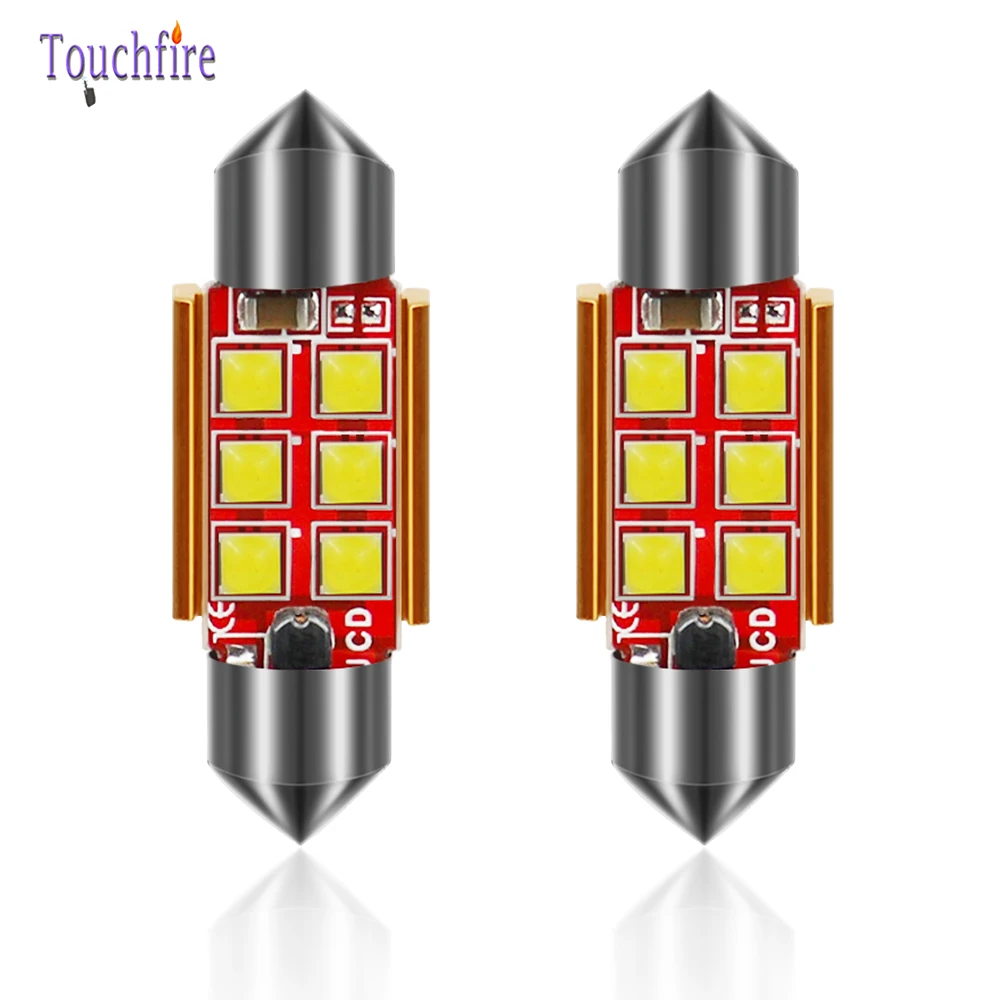 10 шт. Festoon C5W 31 36 39 41 мм Светодиодная автомобильная лампа Canbus внутренняя Лицензия
