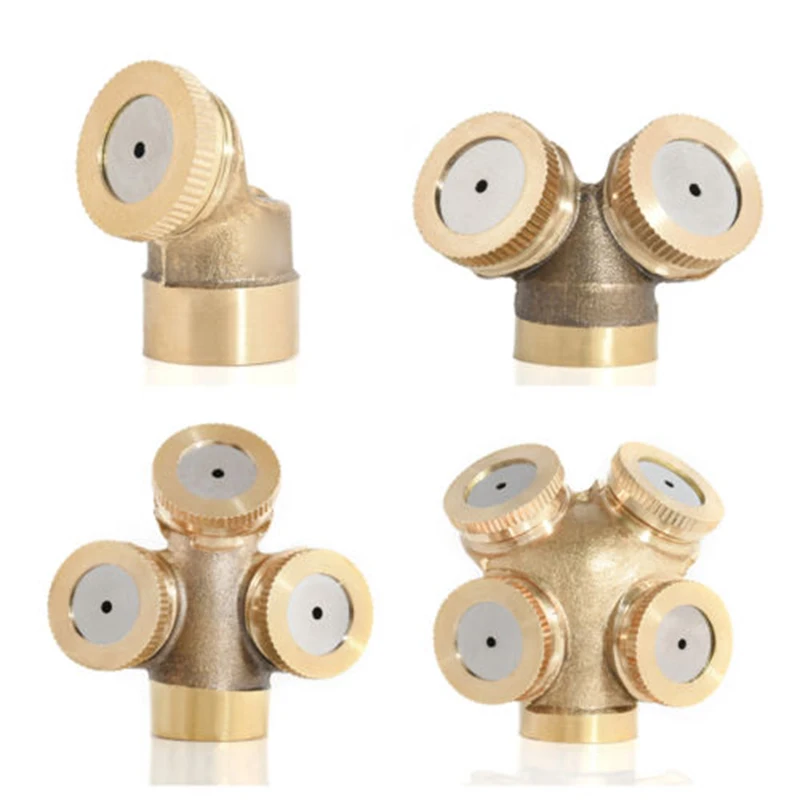 

1/2/3/4 Holes Garden Sprayer Nozzle Adjustable Brass Atomizing Spray Misting For Home Watering Garden Irrigation Tools