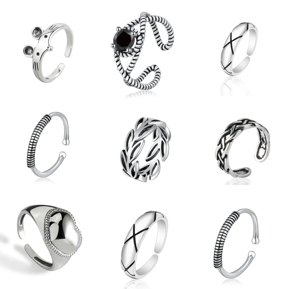 

Vintage punk gold silver color rings for Women Aesthetic Flower Rings 2021 korean Fashion Wedding Unusual couple ring jewelry