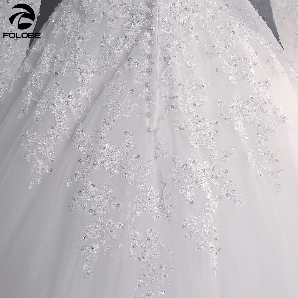 

2020 Muslim Wedding Dress Robe Princesse Mariage A-line Bride Dress High Neck Long Sleeve Wedding Dresses Dubai Vestido de Noiva