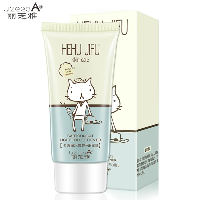 LizeeaA крем для макияжа лица Professional completa Cartoon cat эластичный Сияющий консилер BB cream 50