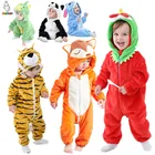 Детские комбинезоны MICHLEY, зимний костюм с животными для девочек и мальчиков, Детские мультяшные рисунки, детские пижамы, Одежда для новорожденных