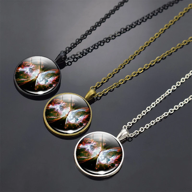 Стеклянная подвеска в виде бабочки туманности спиральной шлема галактики