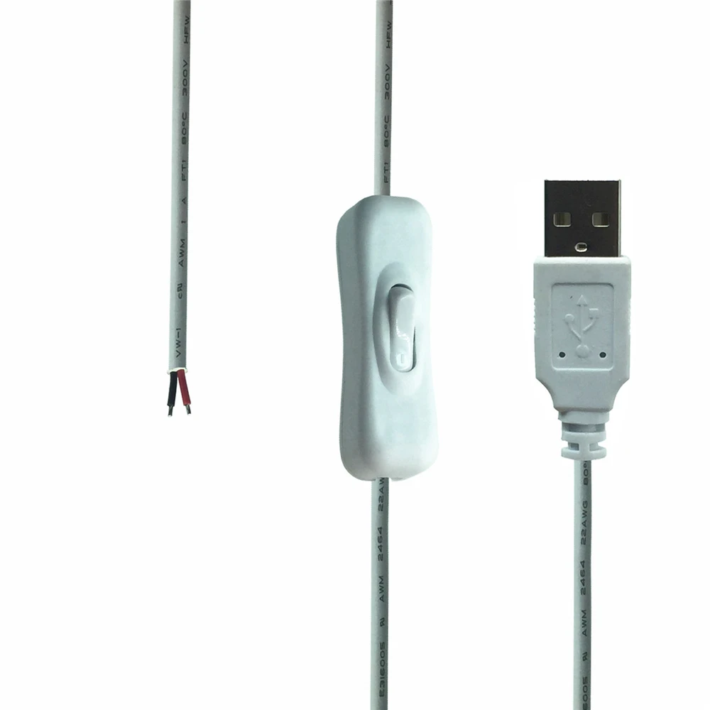 5 в USB 2 0 штекер 2Pin провода мощность зарядный кабель шнур DIY 1 м провод с