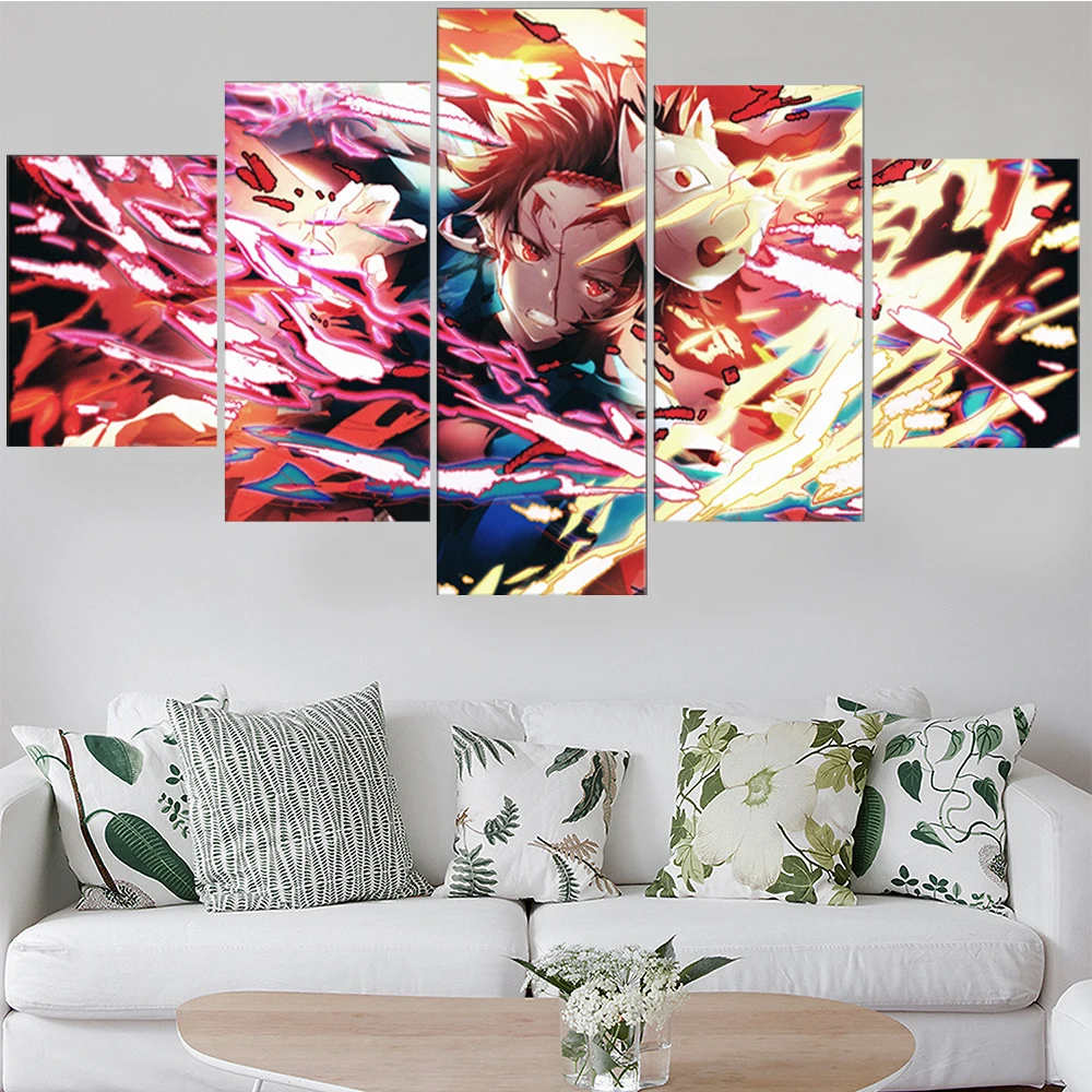 

5 Pieces Wall Art Canvas Painting Japan Anime Poster Modern Living Room Bedroom Home Decoration Modular Pictures Free Shipping