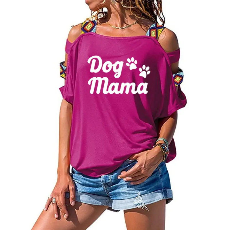 Женская хлопковая Футболка с принтом Собачья мама | одежда
