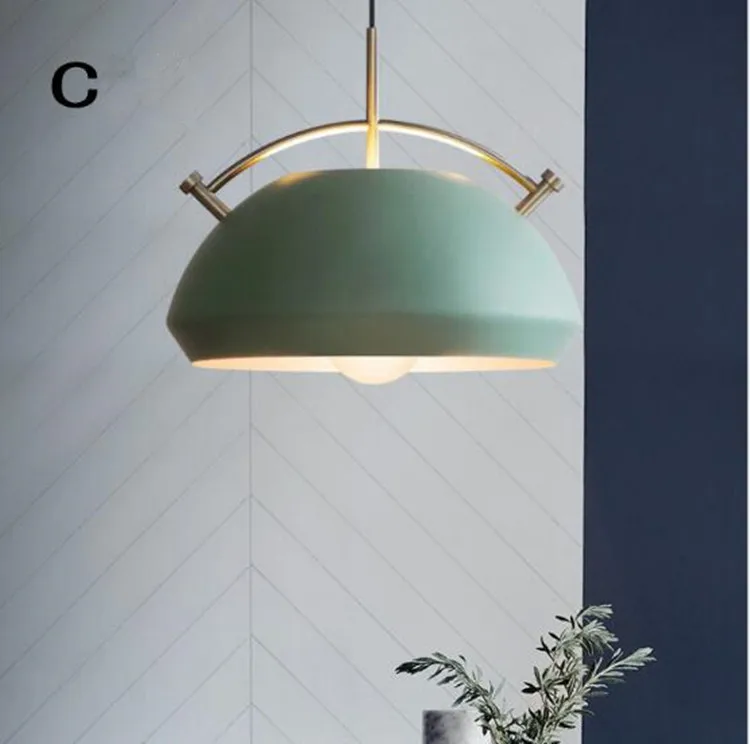 

Nordic Creative Macaroon Art Dining Room Pendant Lamp Modern Simple Multi Color Designer Lamp Free Shipping LED Bulbs Metal Iron