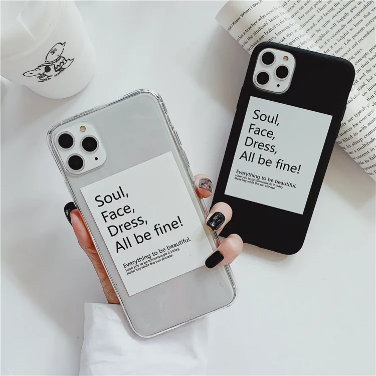 Прозрачный корейский чехол для телефона в стиле ретро с надписью iPhone 11 Por Max X Xsmax Xr