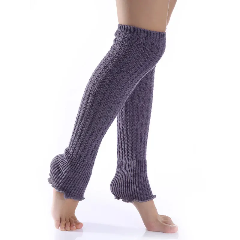 

1pair Fashion Leg Warmers Woman Long Stockings Popular Hemp Flowers Knitting Step Foot Winter Warm Stocking SEC88