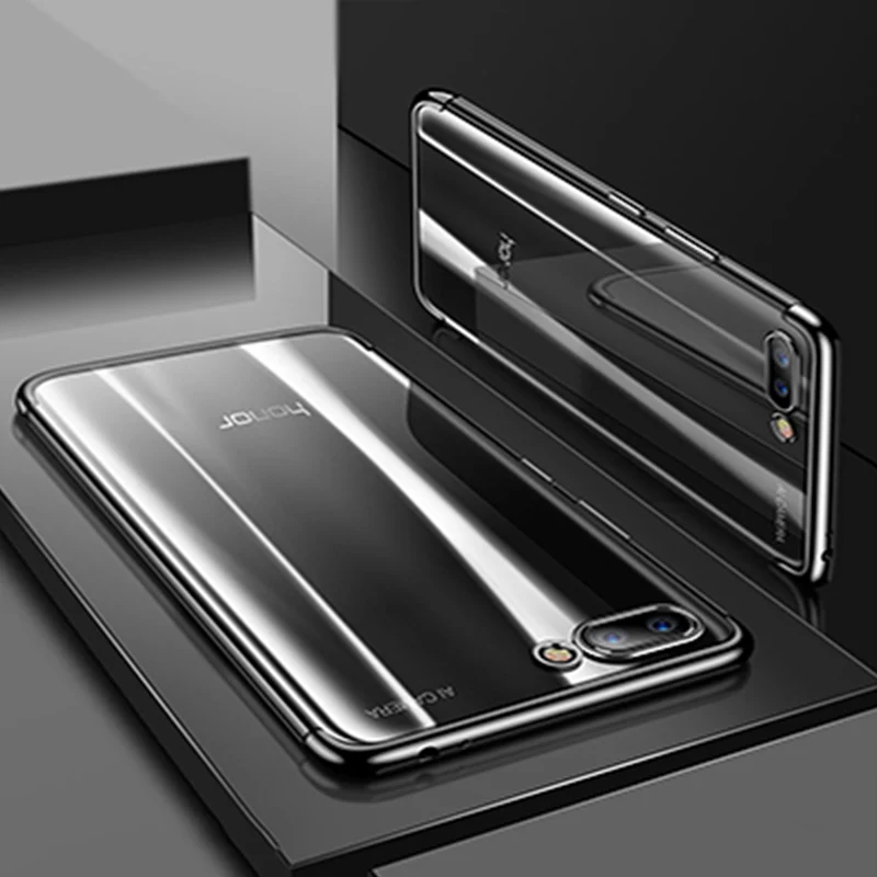 Black Чехол с металлическим эффектом для Honor 10 светильник 9 Lite Honor 8 Pro 7A 7C 6C Примечание 10 играть мягкий TPU чехол для Honor 8X 7X 8A вид 20 10 Lite - Цвет: Black