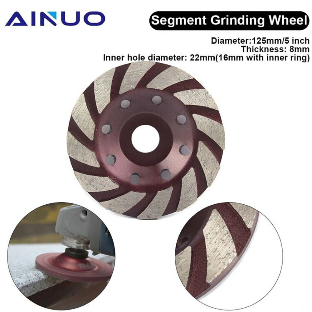 

5" Diamond Segment Grinding Wheel 125mm Bowl Shape Grinding Cup for Cutting Concrete Granite Stone Ceramics