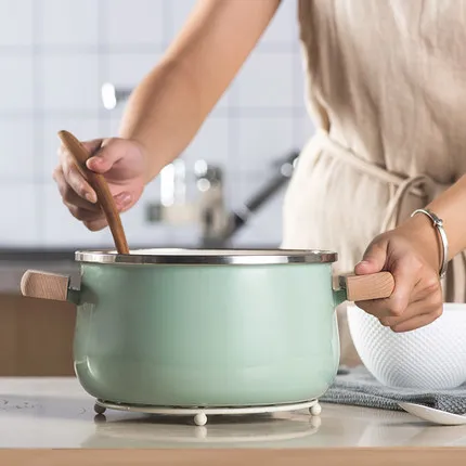 16cm Porcelain Enameled Milk Pot 1.7L Cooking Non-stick MIni Soup with Cover Induction Cooker Gas Stove Applicable Cookware | Дом и сад
