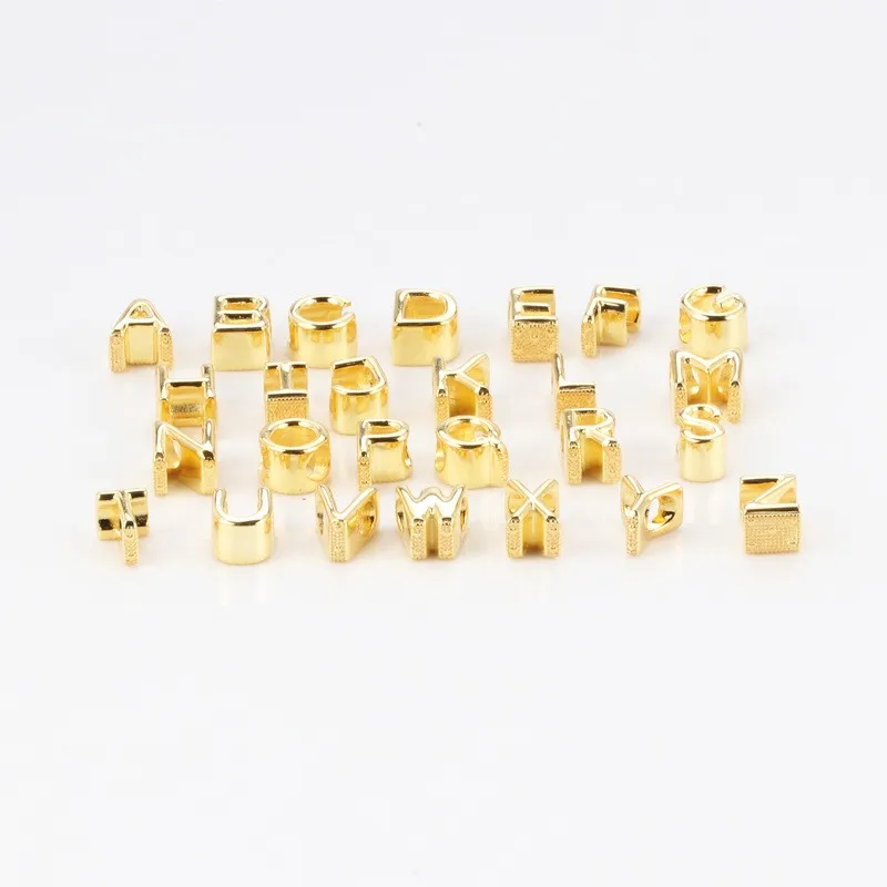 

Original 925 Sterling Silver Bead Gold 26 Letter Beads Fit Pandor Women Bracelet & Necklace Diy Jewelry