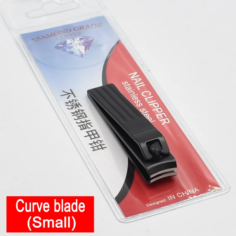 Small - curve blade High Quality Black Nail Clipper Straight Blades Nipper Toenail Cutter Fingernail Trimmer Manicure Pedicure Tools For Man Women - Цвет: Small - curve blade