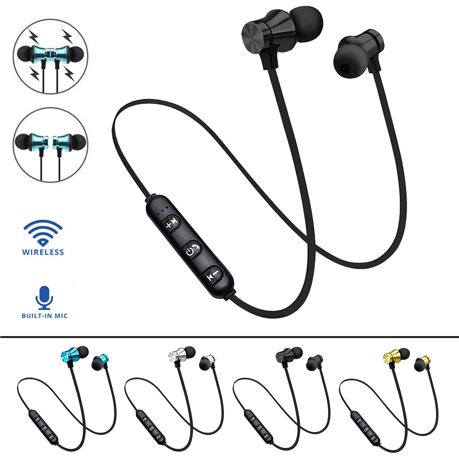 Магнитные беспроводные Bluetooth наушники Xt11 музыкальная гарнитура с шейным ободом