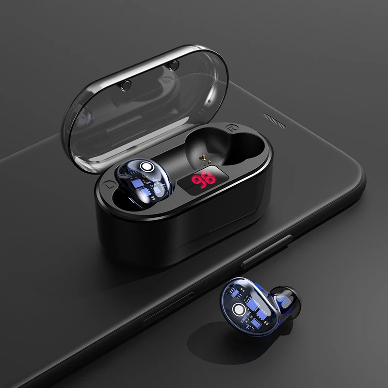 X7 мини Кристальные Bluetooth наушники Hifi Мощный светодиодный дисплей беспроводные IPX6