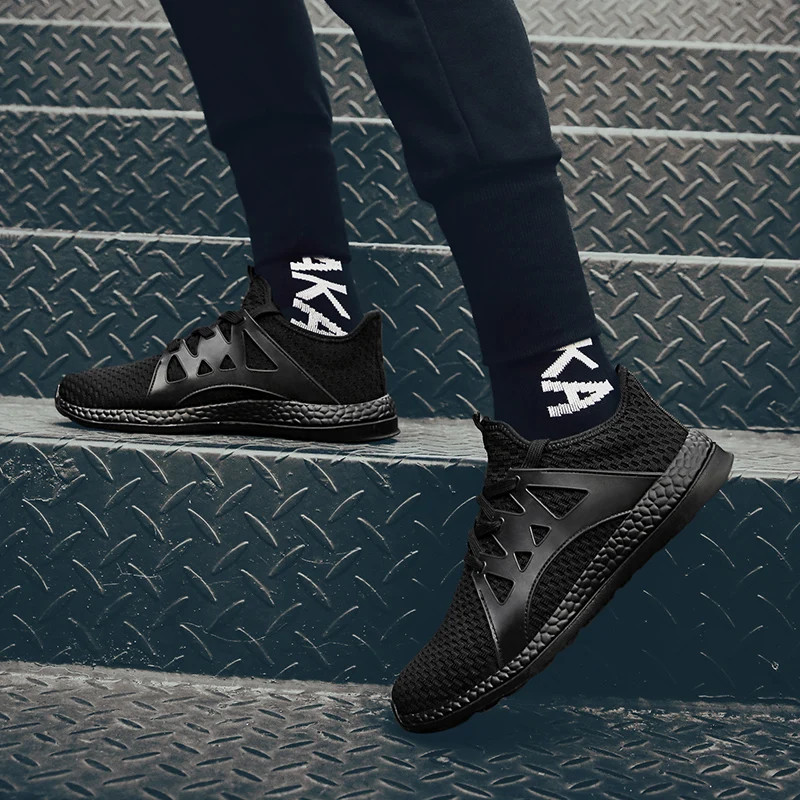 

Nine o'clock Autumn Men's Casual Sneakers Mesh Breathable Male Footwear Light jogging Non-slip Wear-resisting Lace-Up Men Shoes