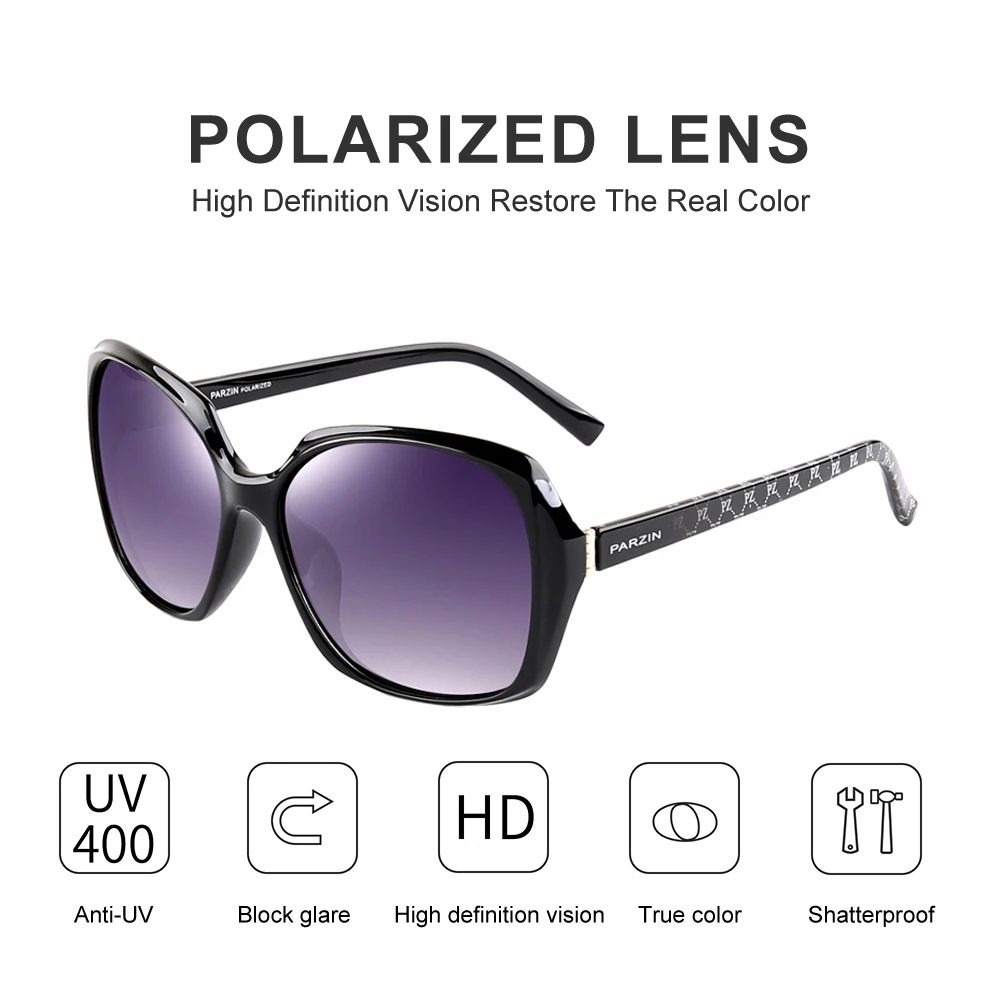 Женские солнцезащитные очки PARZIN брендовые дизайнерские с большой оправой и