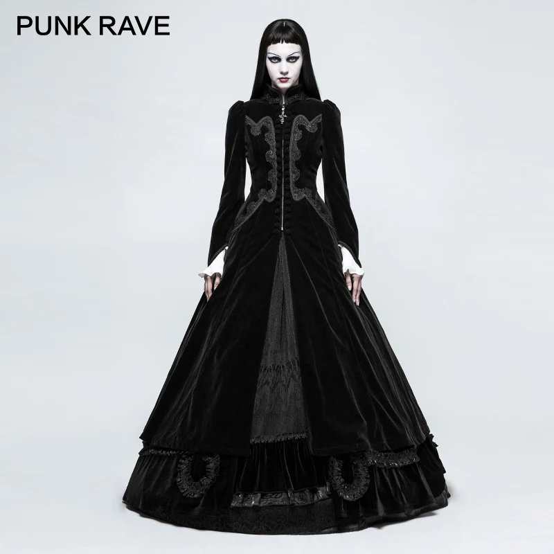 Длинные шерстяные пальто в стиле панк готический дворец Хвост Ласточки вышивка