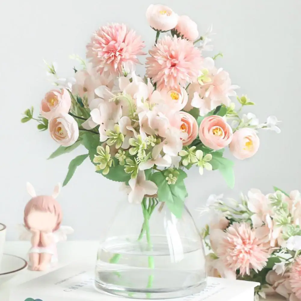 

Artificial Flower Realistic Looking Eye-catching Faux Silk Flower Small Bouquet Fake Flowers Party Decor for Home