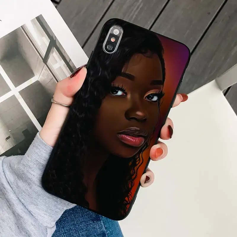 

Black Girl Magic Melanin Poppin Queen Phone Case Black Cover For IphoneX XS 11 12 11/12Pro Max 5 5s SE 6 6s 7 8 Plus SE2020 Case
