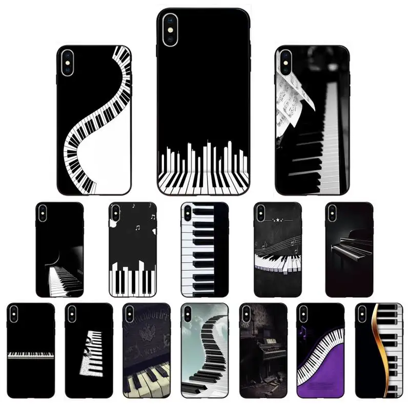 

YNDFCNB Music piano keyboard Soft Rubber Phone Cover for iphone 13 8 7 6 6S Plus 5 5S SE 2020 12pro max XR X XS MAX 11 case
