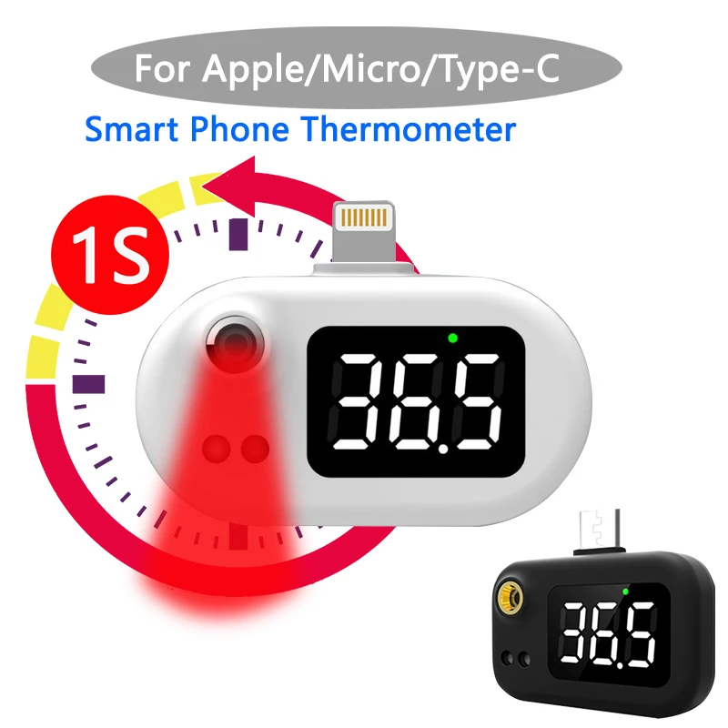 

Cell phone Thermometer Forehead Ear Thermometer Baby Adults Digital Infrared Fever Suitable for Apple for Android for type-c