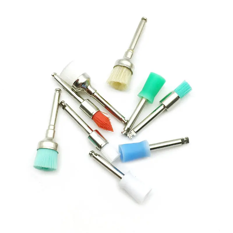 100 шт. набор для полировки зубов устройство прорезиненная нейлоновая щетина