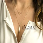 E-Manco простое Двухслойное ожерелье для женщин шикарное ожерелье из нержавеющей стали для женщин изысканное колье