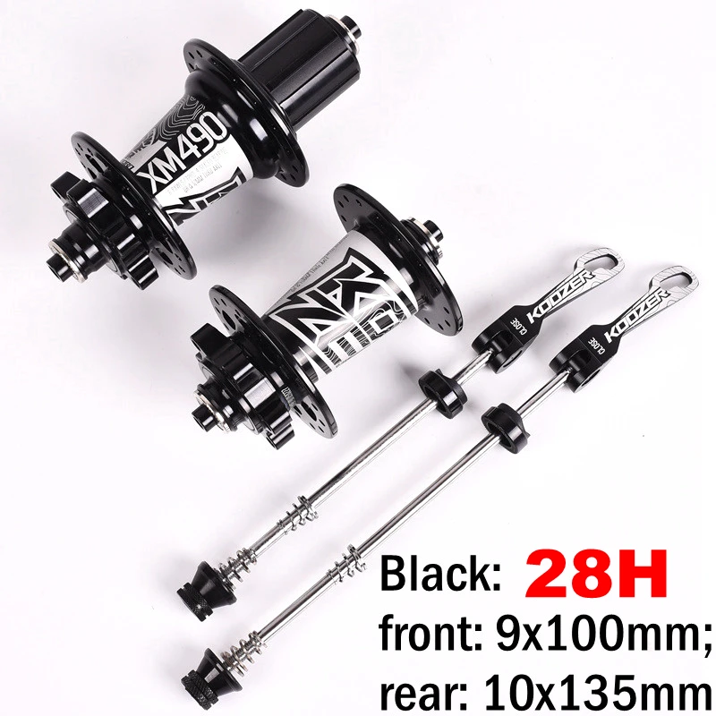 9x100 10x135mm 28H Koozer XM490 ступицы герметичные 4 подшипника MTB горный велосипед ступица задняя 10*135 мм QR 12*142 мм 28 32 36 отверстия дисковый тормоз ступица велосипеда - Цвет: 9x100 10x135mm 28H