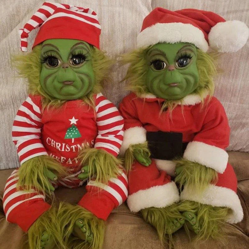 Grinch Doll Cute Christmas Stuffed Plush Soft Fabric Toy 20CM Xmas Gifts For Kids Plush Toy Doll Home Decoration Dropshipping