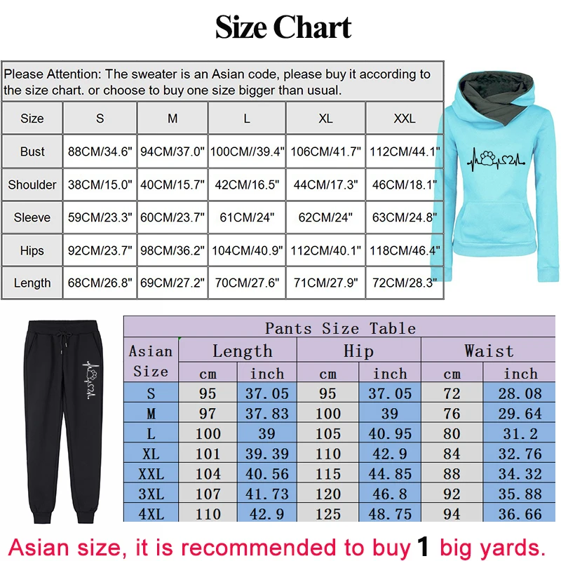 Autumn Winter Tracksuit Women Two Pieces Sets Hoodies Sweatshirt and Pants Suits Pullover Hooded Trousers Casual Outfits Female